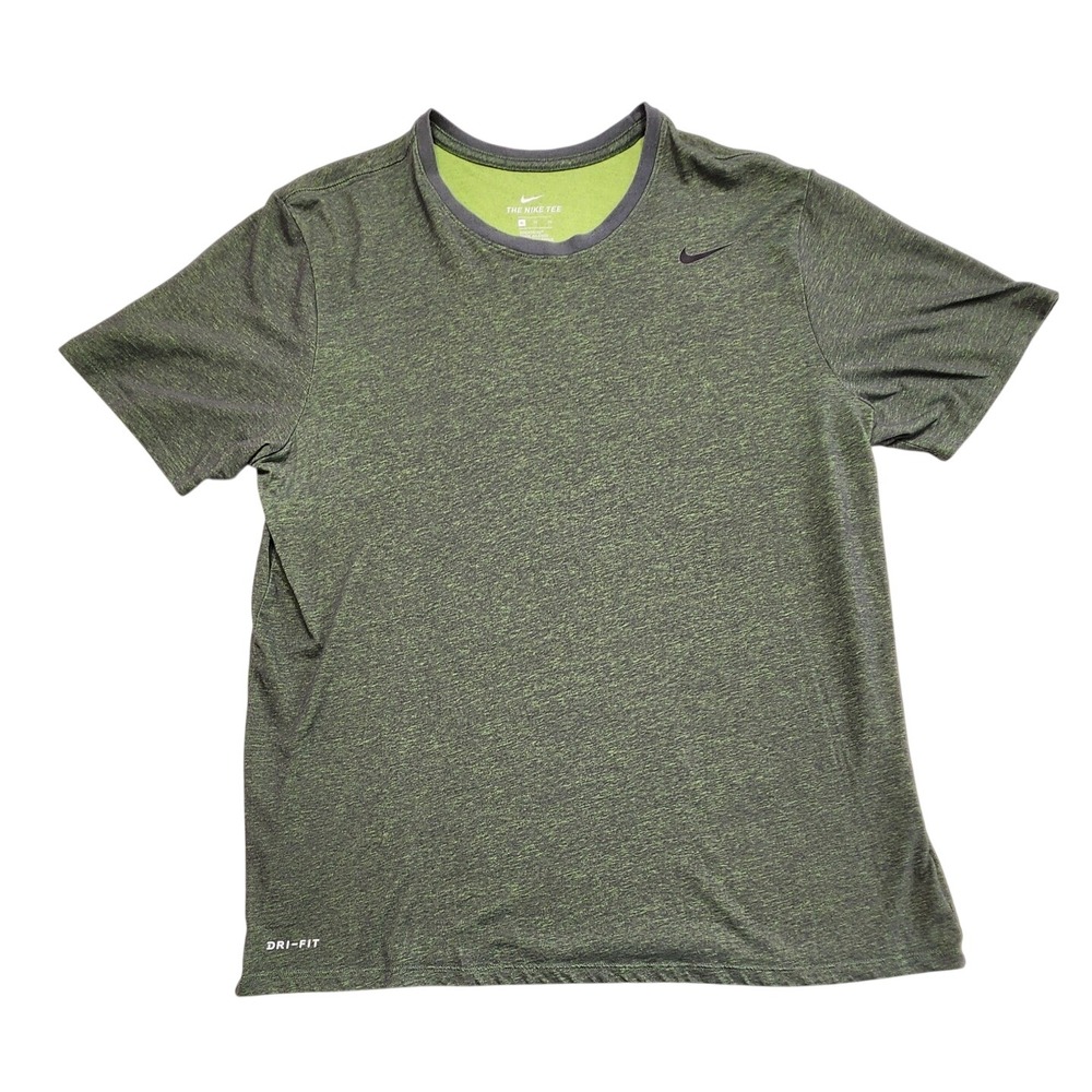 Nike Dri-Fit Athletic Cut Heathered Training Tee Green Mens XL 706625-372